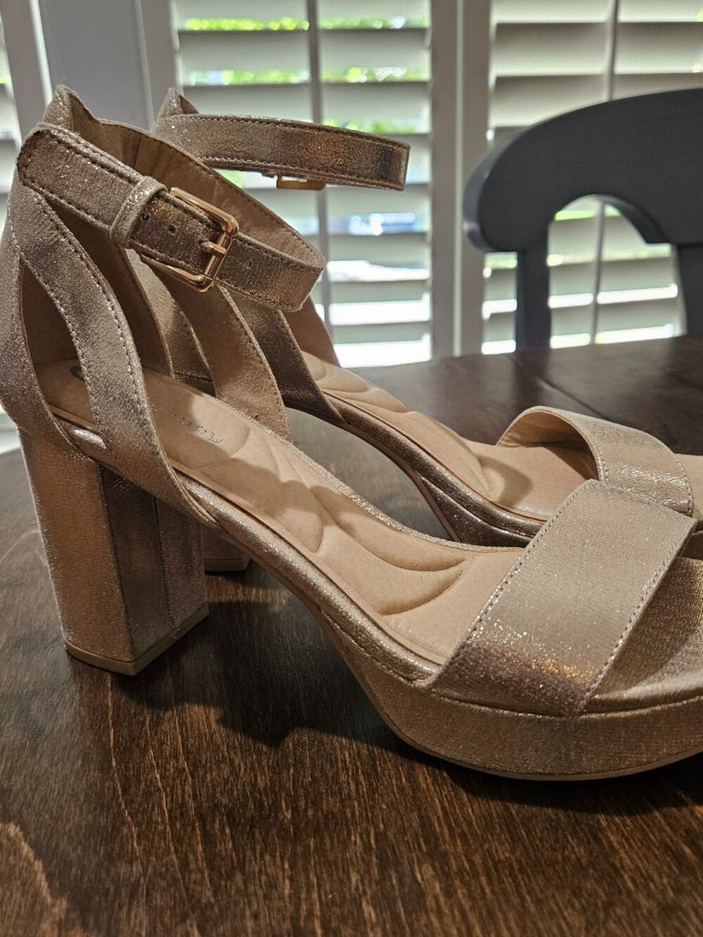 Gold platform shoes, size 8, by CL Laundry